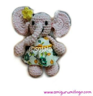 small crochet pink elephant