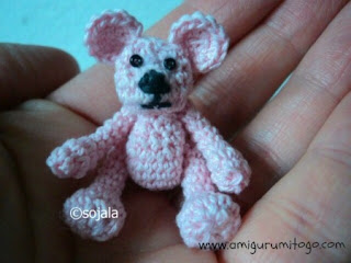 pink crochet thread bear