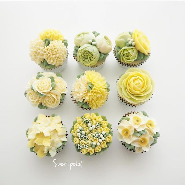Mỗi chiếc cupcake nhỏ xíu lại mang trên mình sứ mệnh của một loài hoa.