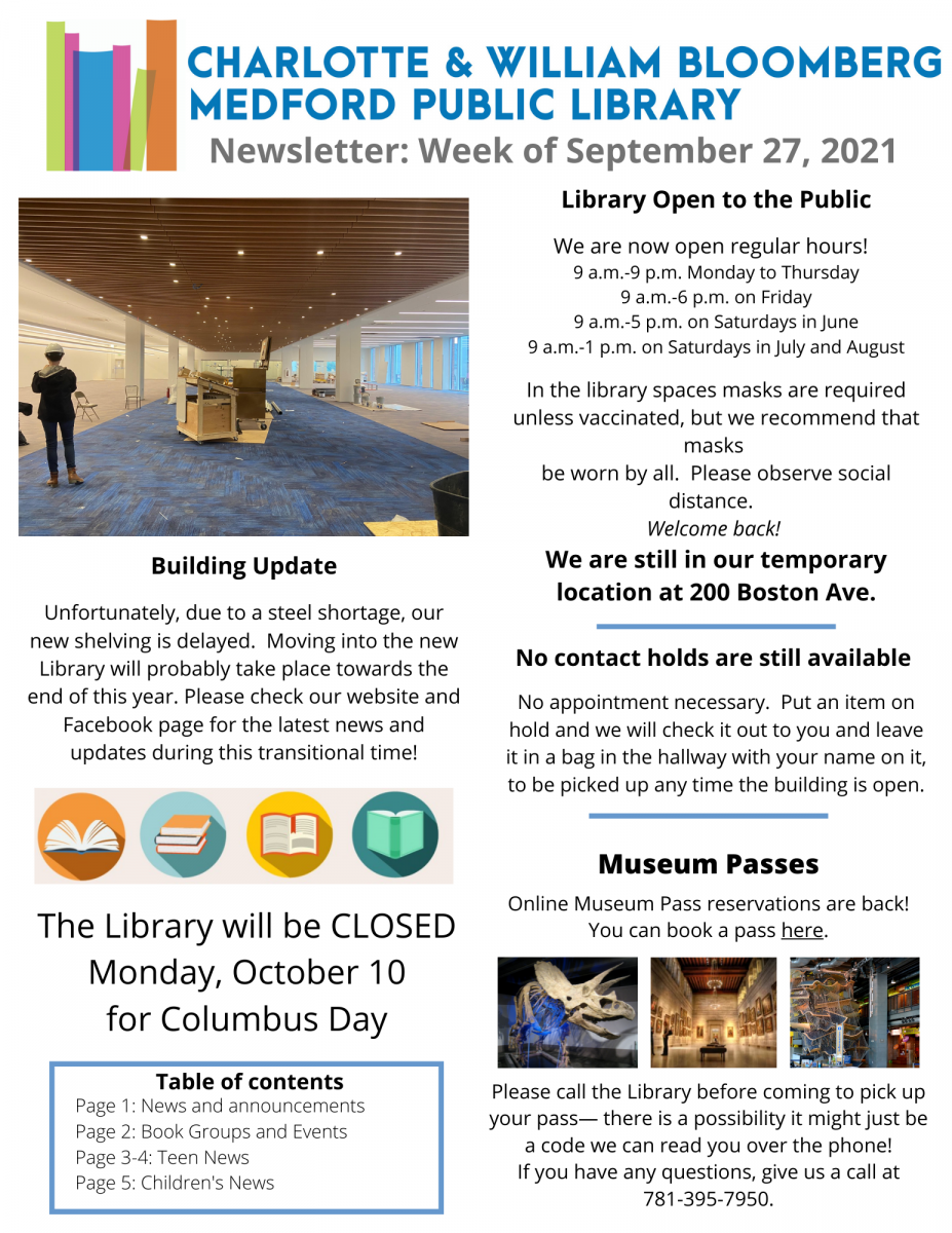MPL Digital Newsletter, week of September 27-- page 1.  Click for Full text!