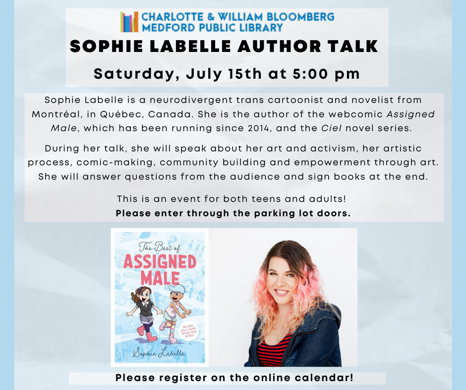 Sophie Labelle Author Talk, click for calendar listing and registration!