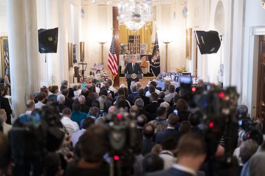 President Donald J. Trump delivers remarks at the Made in America Product Showcase