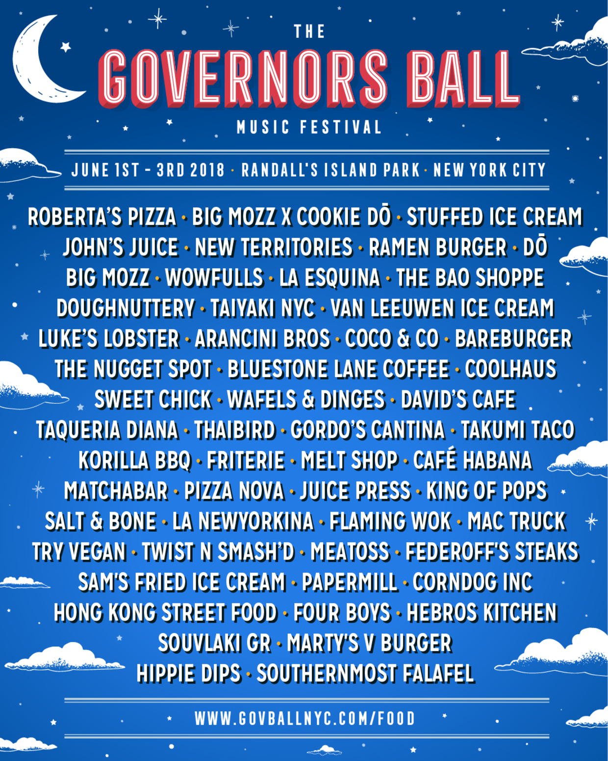 Governors Ball announces 2018 food and beverage lineup