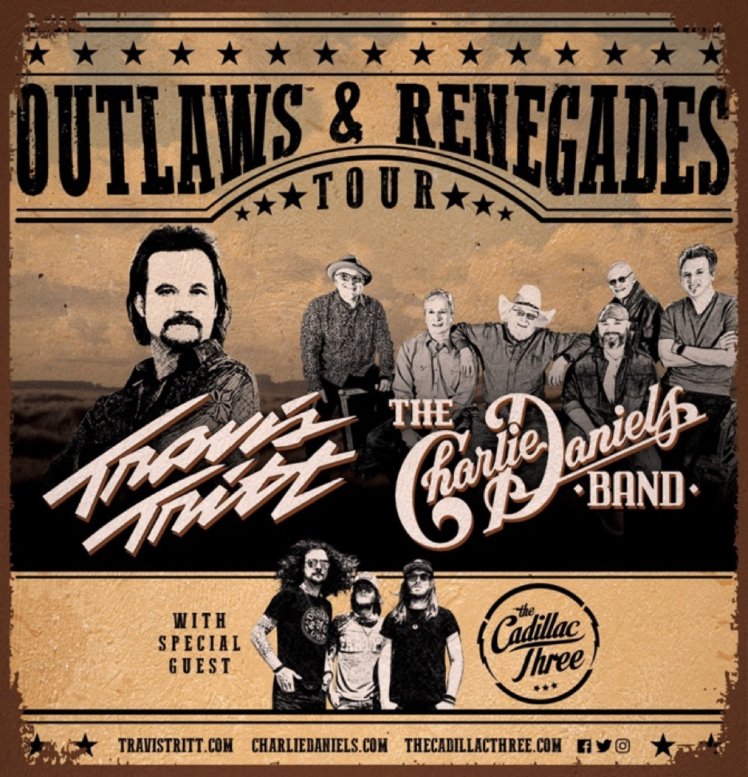 Travis Tritt and The Charlie Daniels Band Announce 2019 Outlaws & Renegades Tour with Special Guest The Cadillac Three