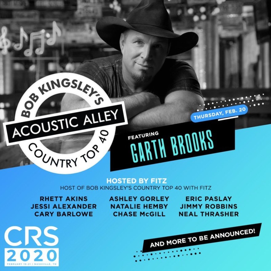 Garth Brooks To Highlight CRS 2020 “Bob Kingsley’s Acoustic Alley” Songwriters Lineup