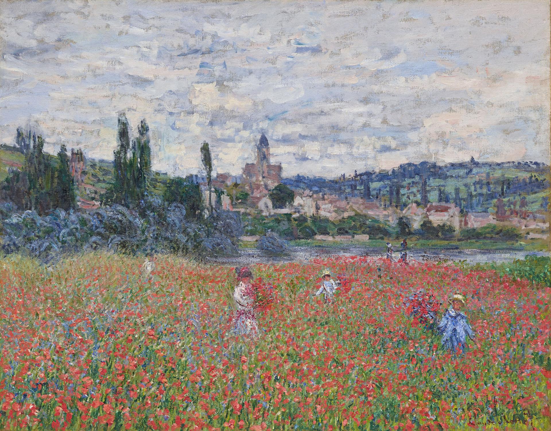 Claude Monet_Champ de coquelicots près de Vétheuil (Campo di papaveri a Vétheuil) 1879 ca.Olio su tela 73 x 92 cm Collezione Emil Bührle_Crediti fotografici: Schälchli/Schmidt, Zürich Claude Monet_Champ de coquelicots près de Vétheuil (Campo di papaveri a Vétheuil) 1879 ca.Olio su tela 73 x 92 cm Collezione Emil Bührle_Crediti fotografici: Schälchli/Schmidt, Zürich