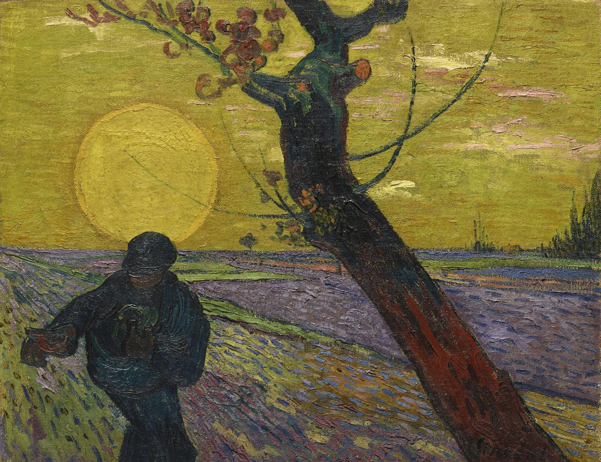 Vincent Van Gogh_ Le Semeur au soleil couchant 1888 Olio su tela 73 x 92 cm Collezione Emil Bührle_Foto: Schälchli/Schmidt, Zürich Vincent Van Gogh_ Le Semeur au soleil couchant 1888 Olio su tela 73 x 92 cm Collezione Emil Bührle_Foto: Schälchli/Schmidt, Zürich