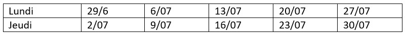 Calendrier oulpan intensif