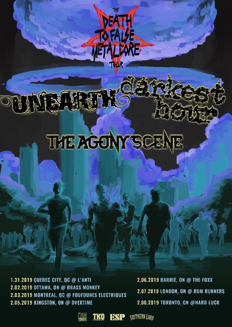 UNEARTH Announces Eastern Canadian Tour with Darkest Hour and The Agony Scene