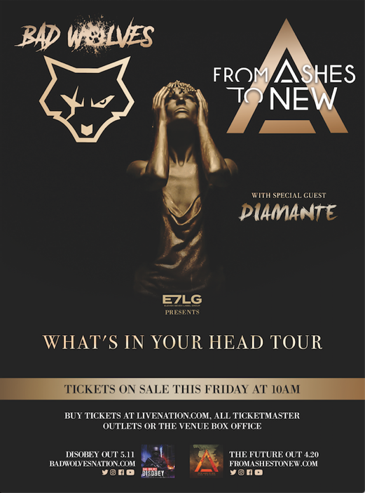 Bad Wolves and From Ashes To New Announce Co-Headline Tour w. Special Guest Diamante