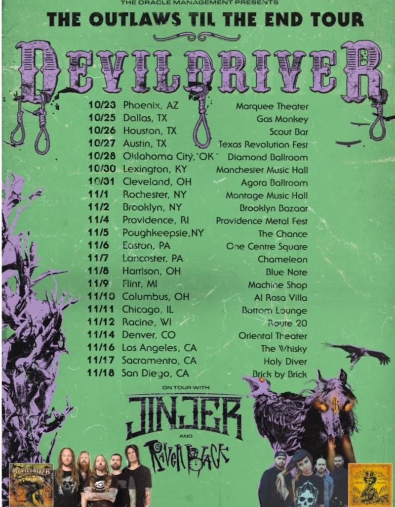 DEVILDRIVER Kicks Off "Outlaws 'Til The End" U.S. Headline Tour Today!