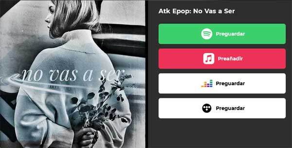 enlaces al nuevo sencillo de ATK EPOP "No vas a ser"