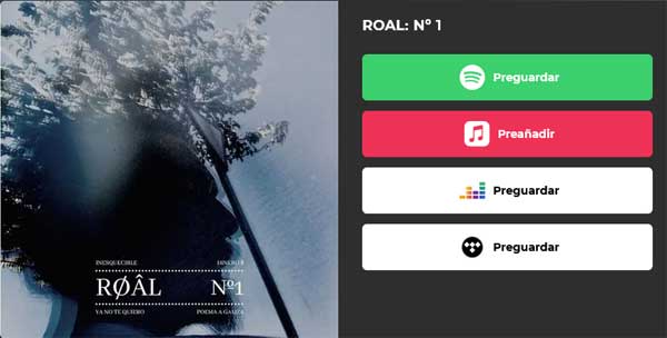 Roal - enlaces a su EP "Nº 1"