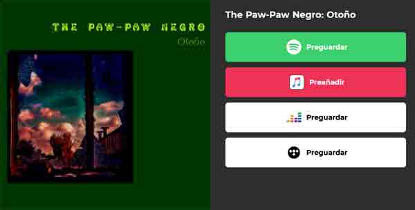 Enlaces al sencillo digital de Otoño de The Paw-Paw Negro