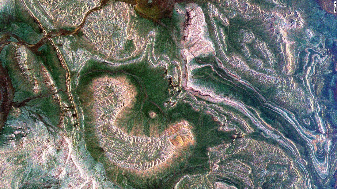This radar images from 1999 shows the Atlas mountains and parts of Morocco. 