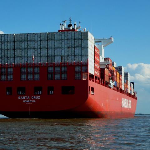 A cargo ship