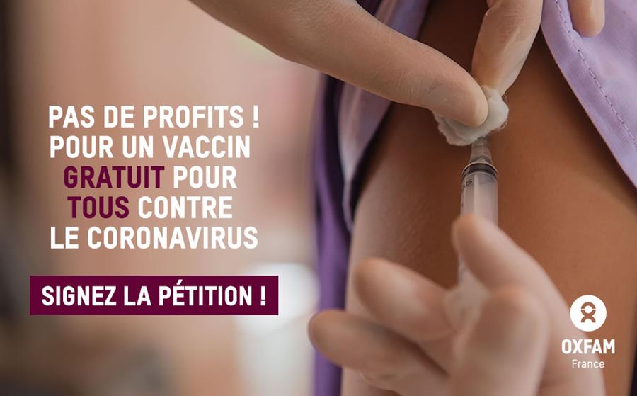 Pas de profits ! Pour un vaccin gratuit pour toutes et tous contre le coronavirus. Signez la pétition !