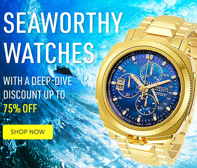Seaworthy watches with a deep-dive discount up to 75% OFF