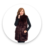 743-529 Donna Salyers Fabulous-Furs Apres Faux Mink Stand Collar 2-Pocket Vest