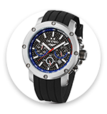 671-585 TW Steel Men's 45mm Yamaha Factory Quartz Chronograph Date Rubber Strap Watch