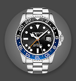 663-231 Stührling Original Men's 42mm Aquadiver Meridian Swiss Quartz GMT Two-tone Bezel Bracelet Watch