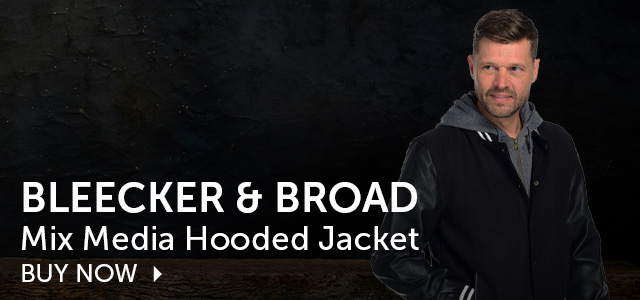 743-577 Bleecker & Broad Men's Mixed Media Stripe Detailed 3-Pocket Hooded Jacket