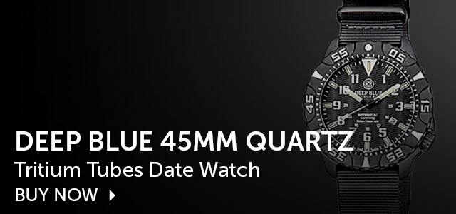 676-650 Deep Blue Men's 45 millimeter Quartz Tritium Tubes Date Nylon Strap Watch