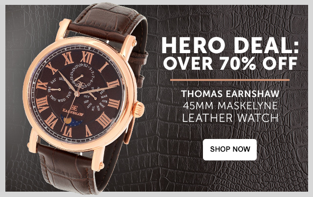 Hero Deal: Over 70% off: Thomas Earnshaw 45mm Maskelyne leather watch
