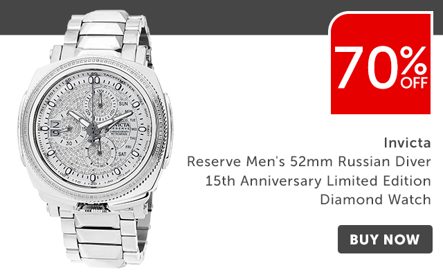 70% Off 669-333 Invicta Reserve Men's 52mm Russian Diver 15th Anniversary Limited Edition Diamond Watch