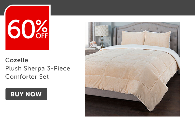 60% Off 486-630 Cozelle Plush Sherpa 3-Piece Comforter Set