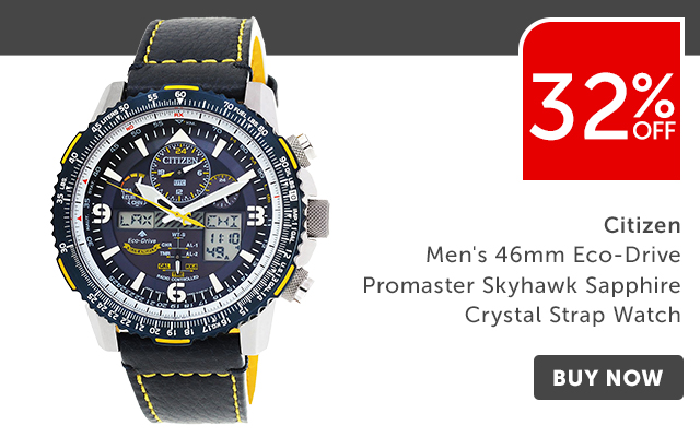 32% Off 676-083 Citizen Men's 46 millimeter Eco-Drive Promaster Skyhawk Sapphire Crystal Strap Watch