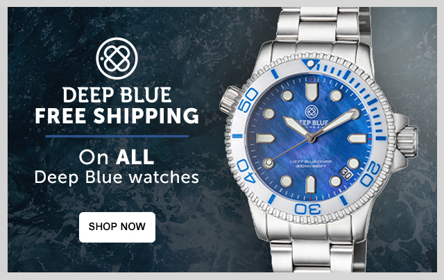 FREE SHIPPING on all Deep Blue Watches! 