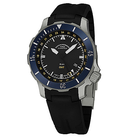 661-209 Mühle Glashütte Men's 45mm SeeBataillon Automatic GMT Date Black Rubber Strap Watch