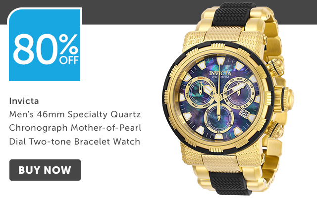80% Off 669-910 Invicta Men's 46 millimeter Specialty Quartz Chronograph Mother-of-Pearl Dial Two-tone Bracelet Watch