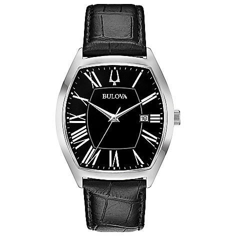 678-493 Bulova Men's Tonneau Classic Ambassador Quartz Date Leather Strap Watch