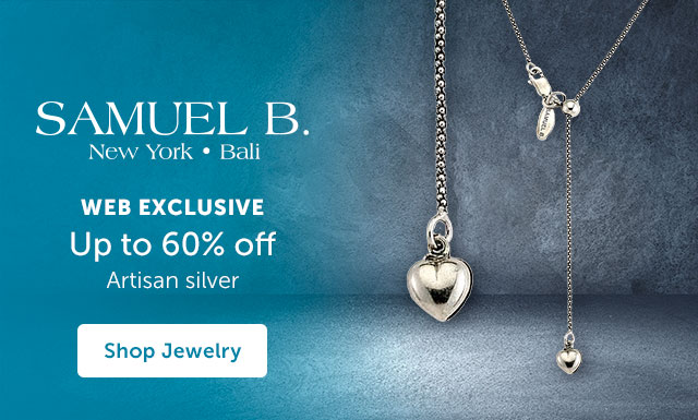 SAM B. SALE Artisan silver up to 60% off. - #189-202 Artisan Silver by Samuel B. Sterling Silver Adjustable Heart Bolo Necklace