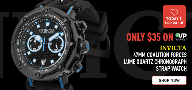 TTV - Invicta 47mm Coalition Forces LUME Quartz Chronograph Strap Watch ONLY $35 ON 6VP - Ft. 682-542