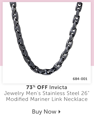 684-001 Description:  Invicta Jewelry Men's Stainless Steel 26 Modified Mariner Link Necklace Percentage off: 73% Off