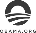 A black and white obama.org logo