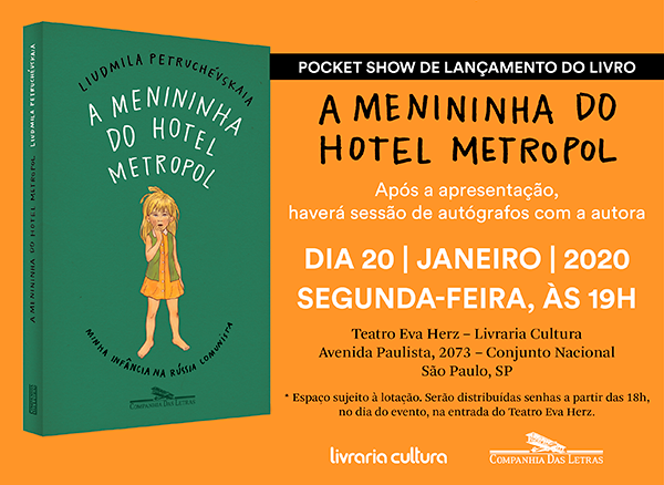Evento em São Paulo: 20/01 às 19h na Livraria Cultura do Conjunto Nacional