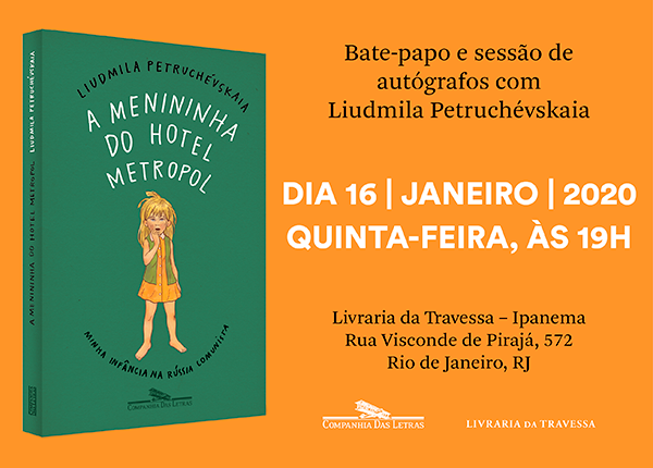 Evento no Rio de Janeiro: 16/01 às 19h na Livraria Travessa em Ipanema