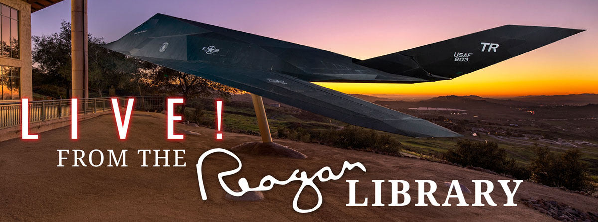 The Reagan Library at sunset.