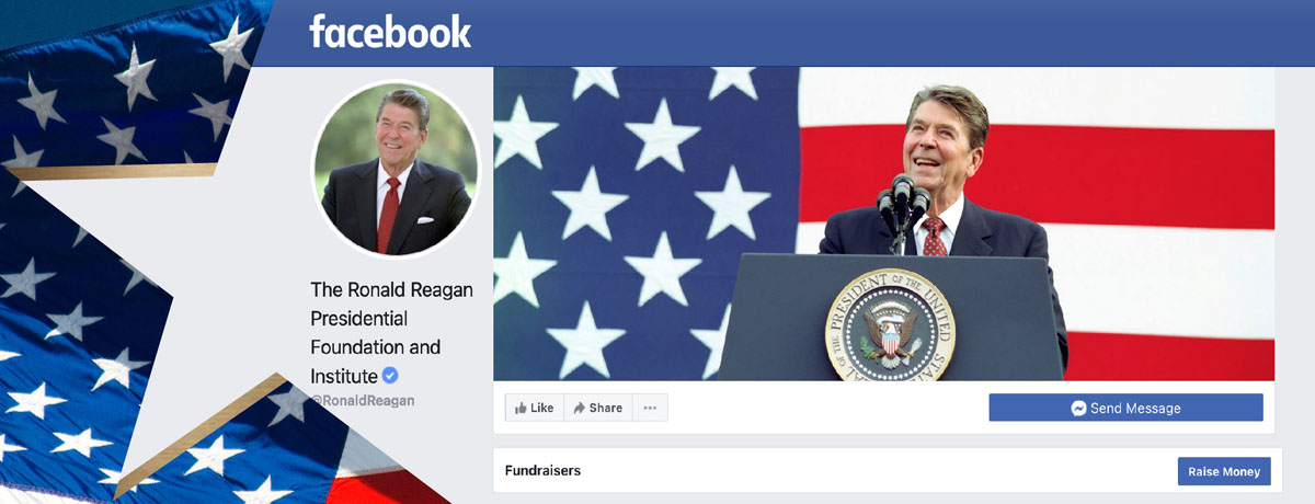 Ronald Reagan Presidential Foundation and Institute facebook fundraiser page.
