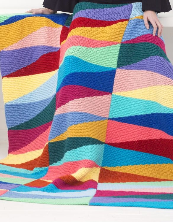 Free Knitting Pattern for Color Pennant Afghan