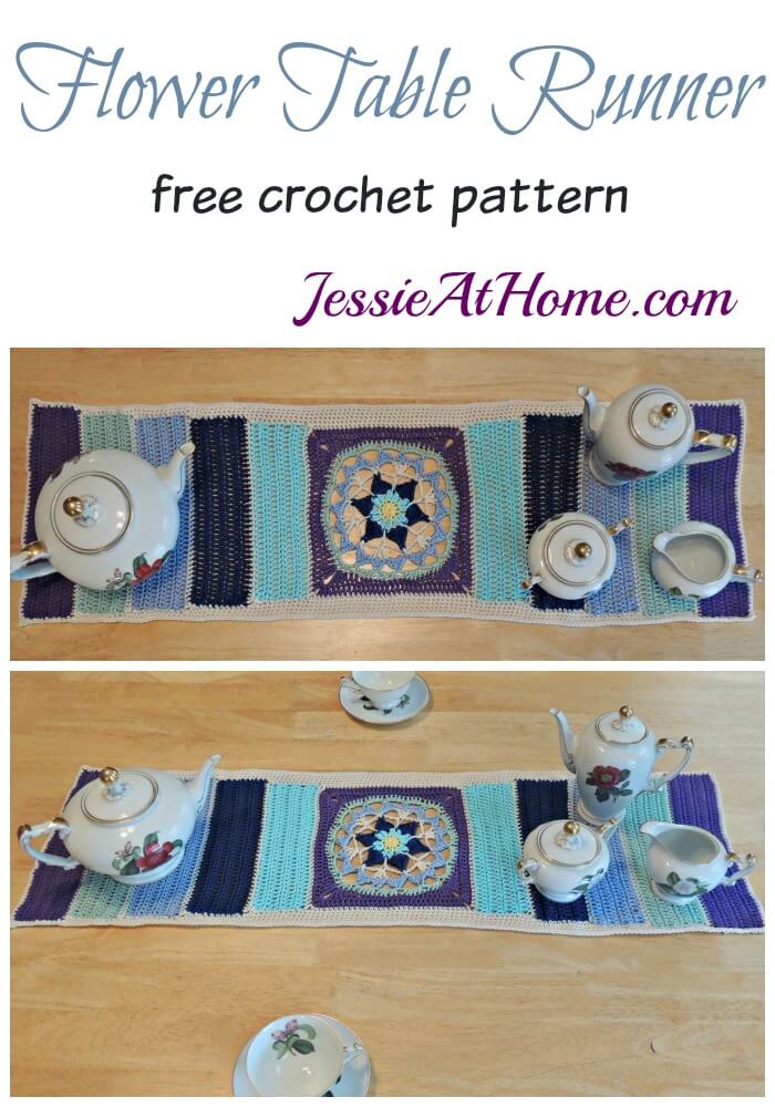 Flower Table Runner free crochet pattern by Jessie At Home