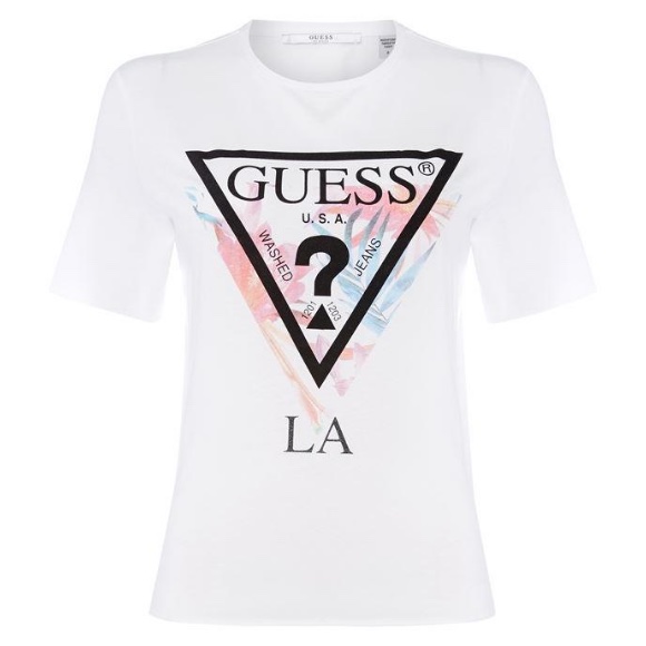 Guess floral logo tee