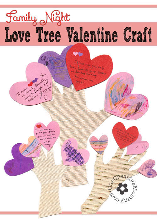 Let the members of your family know what you love about them with these fun Love Tree Valentine Crafts.  Perfect for Family Night!  