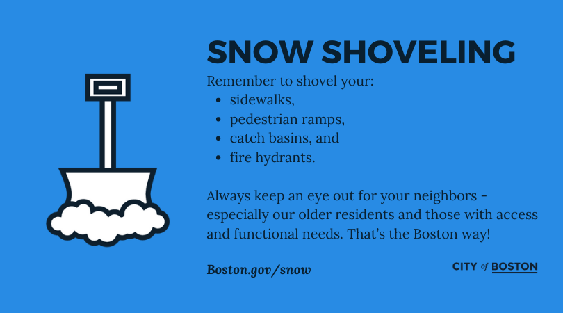 Use caution when shoveling, and help neighbors when you can
