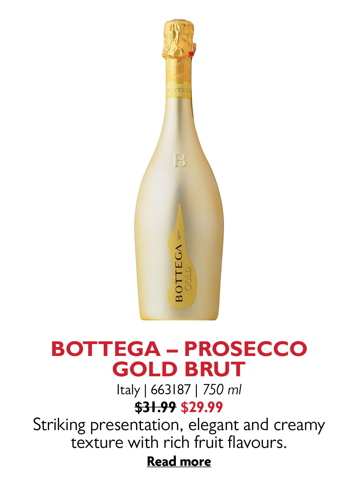 BOTTEGA - PROSECCO GOLD BRUT
