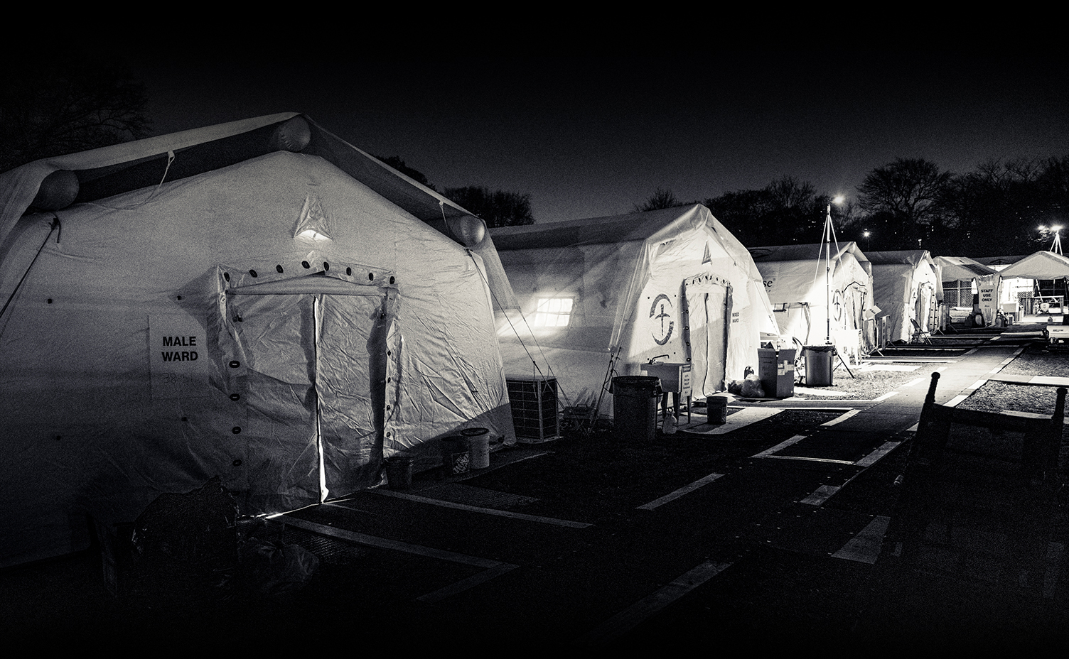 Samaritan's Purse Emergency Field Hospital at Night
